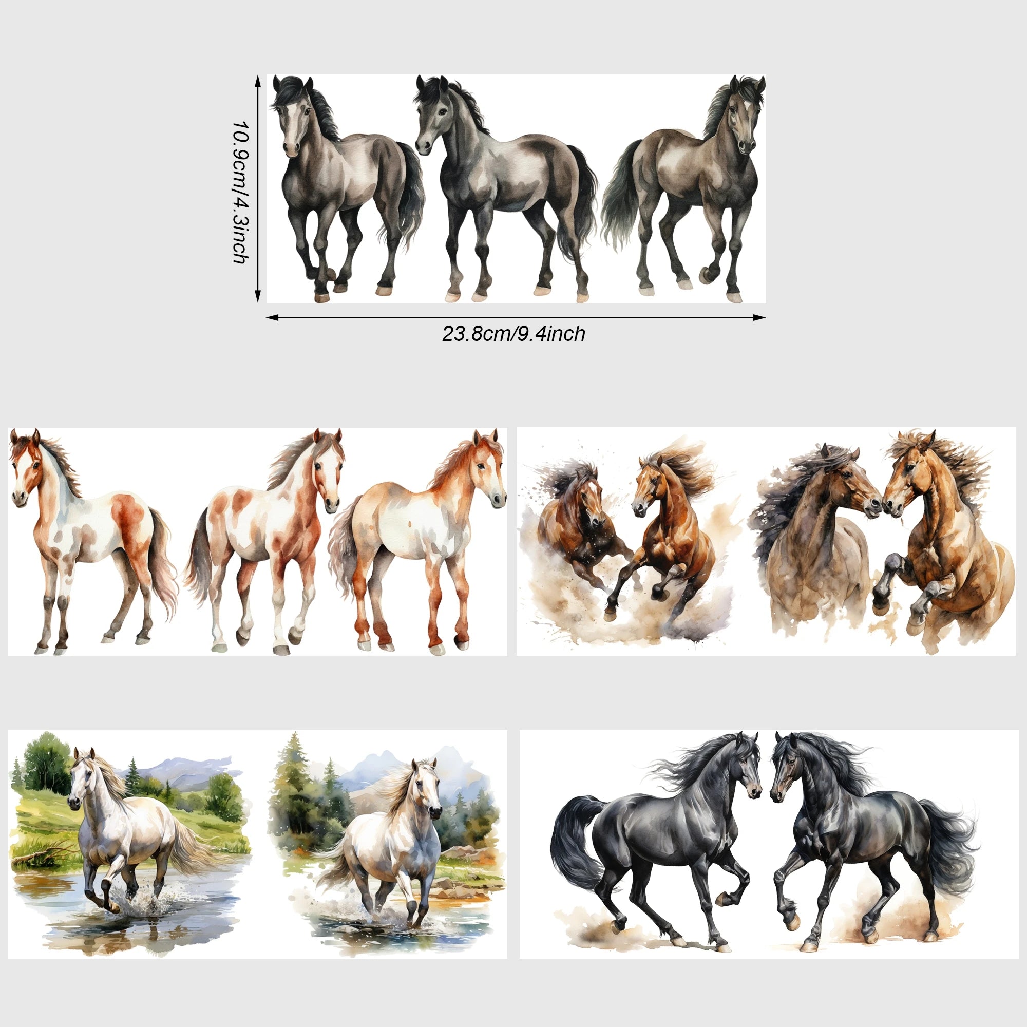 5 Sheets Animal UV DTF Cup Stickers, DTF Friction Transfer Stickers, Waterproof Cow Horse Duck Transfer Stickers