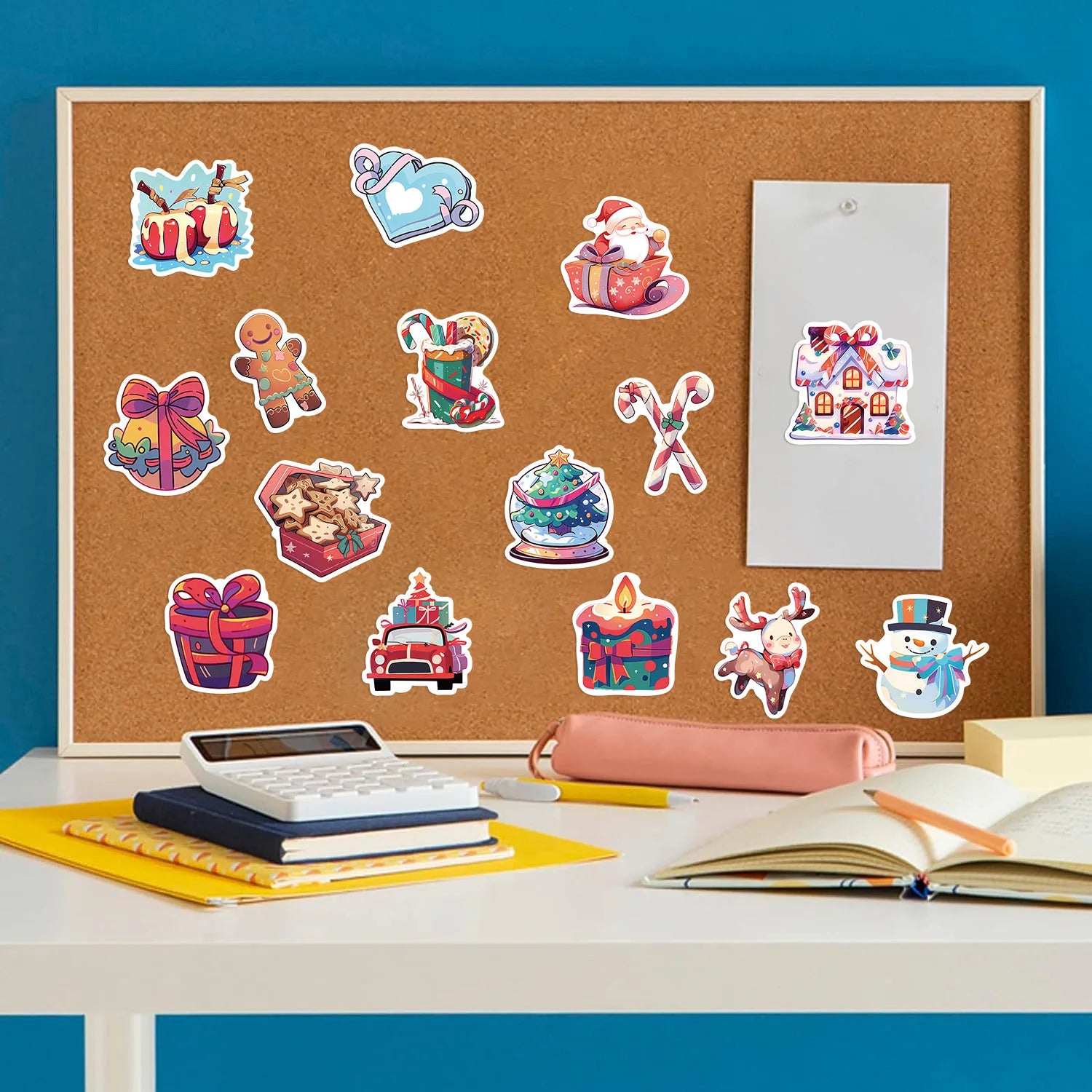 50/100PCS Christmas Fun Gift Decoration Party Stickers Guitar Notebook Luggage DIY Waterproof Stationery Stickers