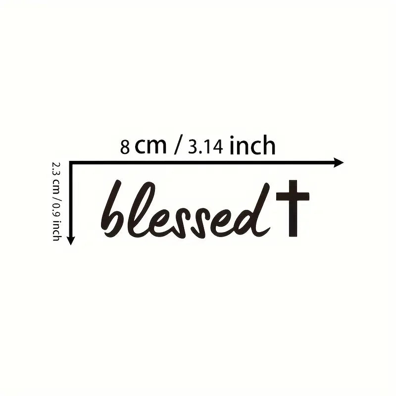 Blessed Mirror Decal, Car Decals For Women, Faith Mirror Decal, Cute Vinyl Decal, Car Mirror Decal, Religious Car Accessories