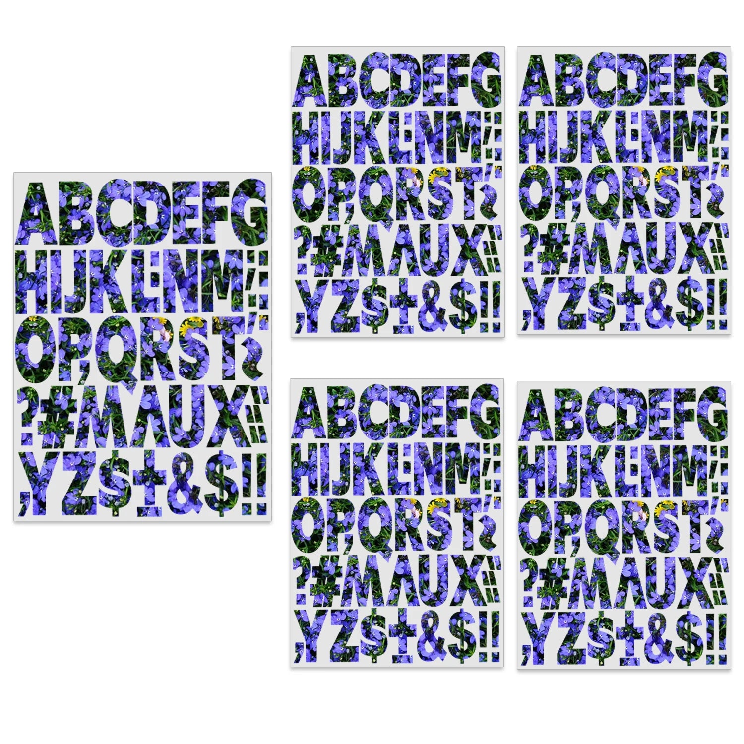 Set of 2 2-inch flower alphabet series DIY alphabet theme iron-on decals, watercolor theme heat transfer DIY for clothing