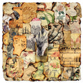 50/100PCS Retro Burning Trace Stickers Creative Paper Fragments Stationery DIY Notebook Stickers