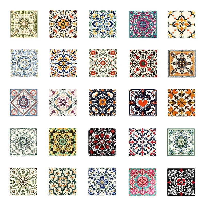 10/30/50PCS Vintage Flower Figure Sticky PVC Sticker Aesthetic Stationery DIY Decoration Scrapbooking School Supplies for Kids