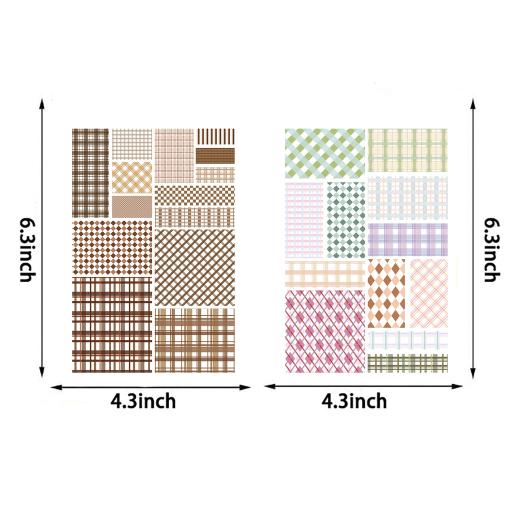 8PCS Grid Material Paper Is Convenient Collages Sticker Motorcycle Suitcase Stationery Scrapbooking Phone Creativity Sticker