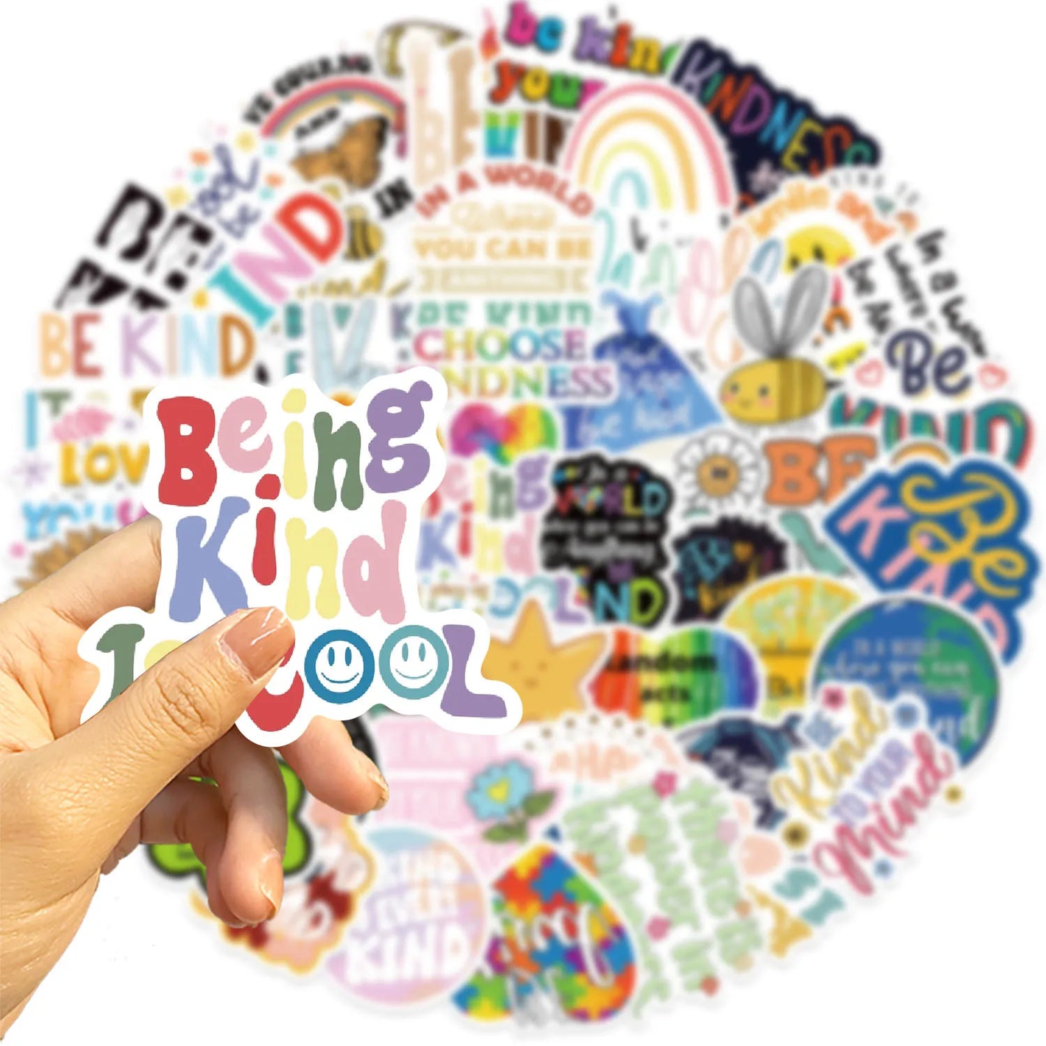 50/100PCS Friendly Psychology Be kind Graffiti Stickers Decorative Guitar Notebook Luggage DIY Waterproof Stickers
