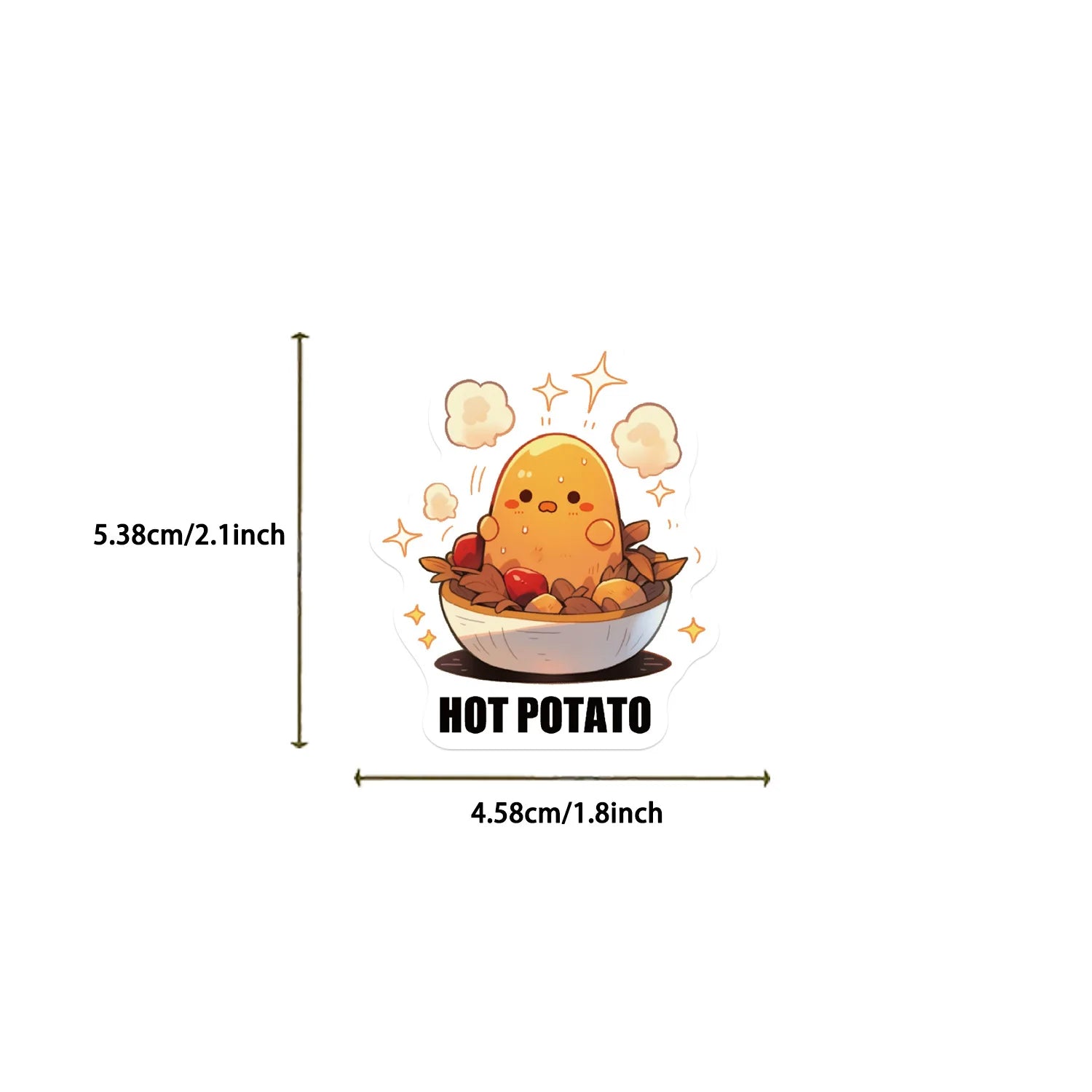 50/100 Fun Cartoon Potato Stickers Guitar Notebook Luggage DIY Waterproof Stationery Stickers