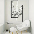 1pc Men And Women Holding Hands Couple Love Art Poster, Vinyl Wall Sticker, For Porch Bedroom Modern Abstract Art Decor