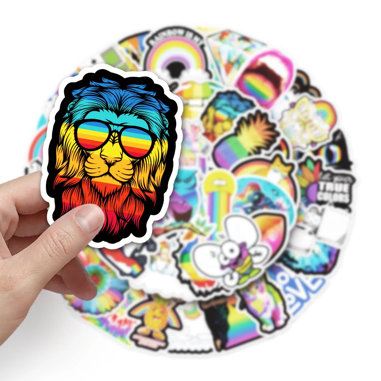 50-Pack Rainbow Color Graffiti Decal Stickers for Laptop Water Bottle Guitar Skateboard Personalized Notebook Decoration