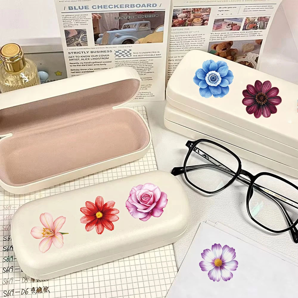 50PCS Vintage Flowers Stickers Aesthetic DIY Guitar Skateboard Stationery Luggage Scrapbooking Ins Style Laptop Suitcase Sticker