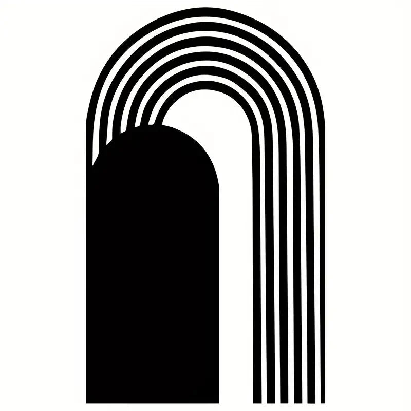 Geometric Removable Self-Adhesive, Suitable for Decorating Walls in Minimalist Style Archway Striped Black Wall Stickers,