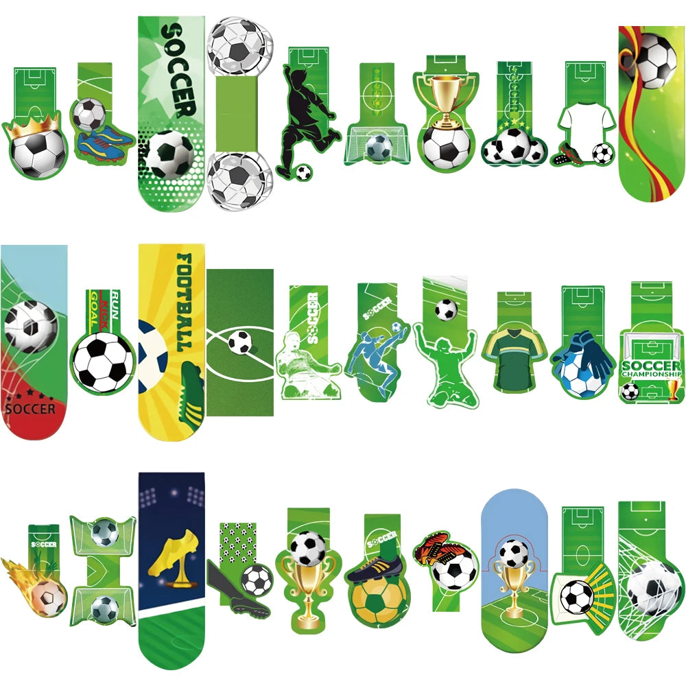 30PCS Football Bookmarks Paper Nostalgia Promotional Aesthetic Stationery Skateboard Dormitory Paper Landscape Bookmarks