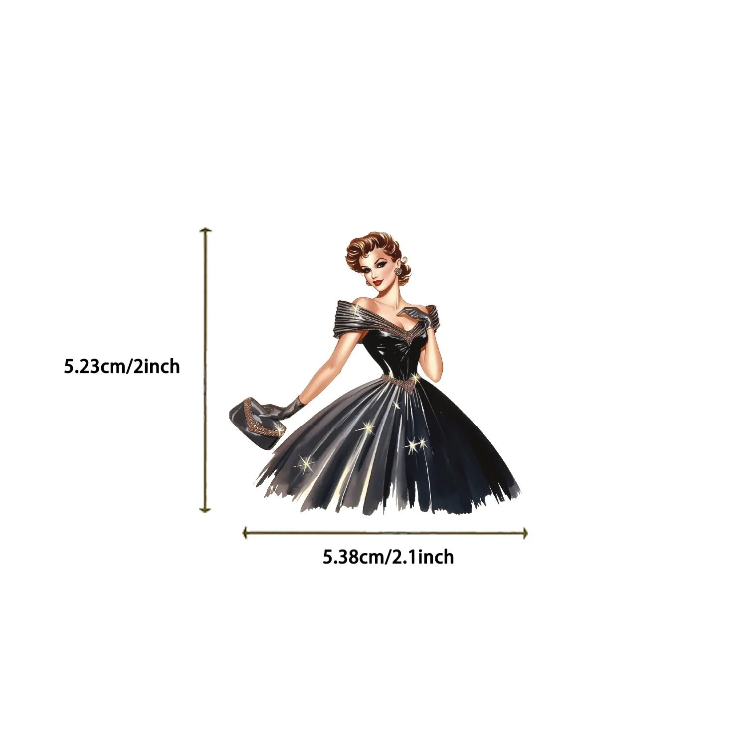 50/100PCS Cartoon Vintage Girl Sticker Bag Waterproof Transparent PET Notebook Decoration Guitar Notebook
