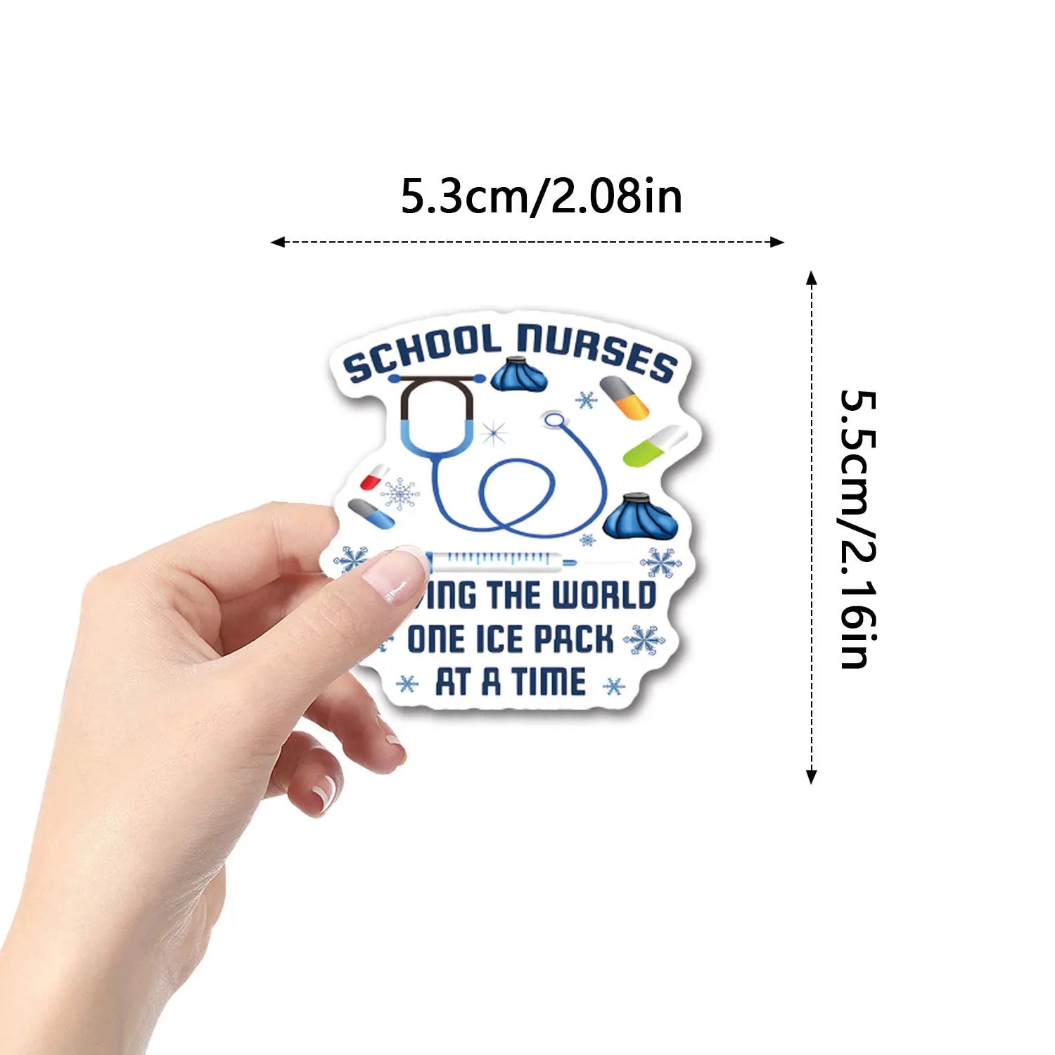 55/110PCS Cartoon School Nurse Graffiti Waterproof Sticker Car Luggage Student Stationery Notebook Sticker Decals