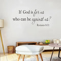 1Pc Inspirational Quotes Wall Sticker, IF GOD IS FOR US WHO CAN BE AGAINST US Self-Adhesive Wall Decor Art Decals, For Home Bedr