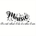 Black Musical Note Wall Decal - PVC Sticker for Living Room & Bedroom Decor, 11.81x31.10 inches, Wall Stickers, 300x790mm
