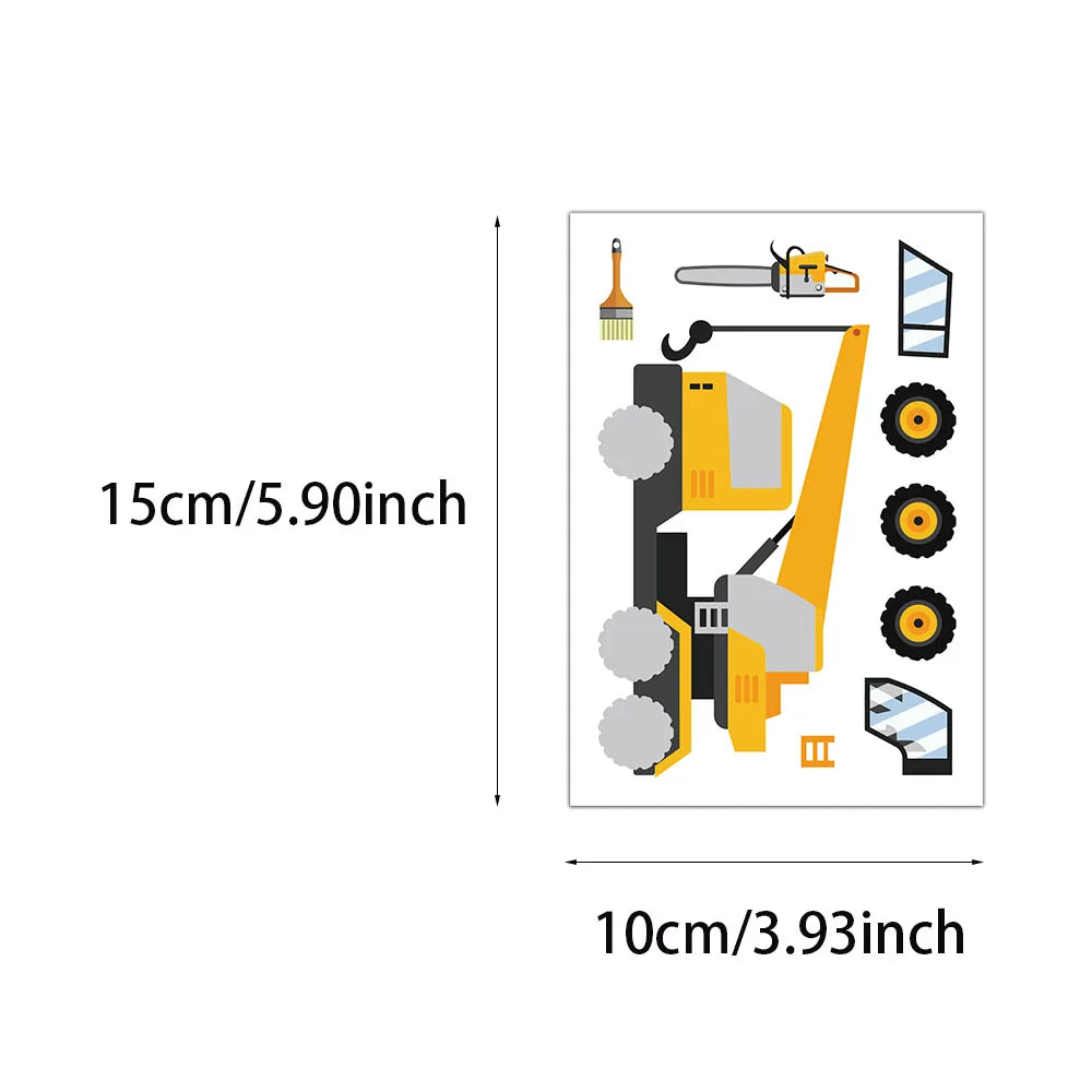 8PCS Cartoon Industrial Excavator Reward Graffiti Stickers Fun Stickers DIY Phone Case Laptop Water Cup Computer Toy Stickers