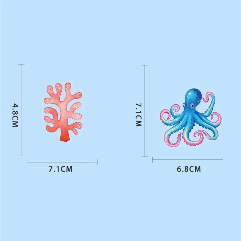 50-Pack Psychedelic Ocean Coral Shell Graffiti Stickers Waterproof Decorations for Phones Laptops Helmets Stationery Notebooks