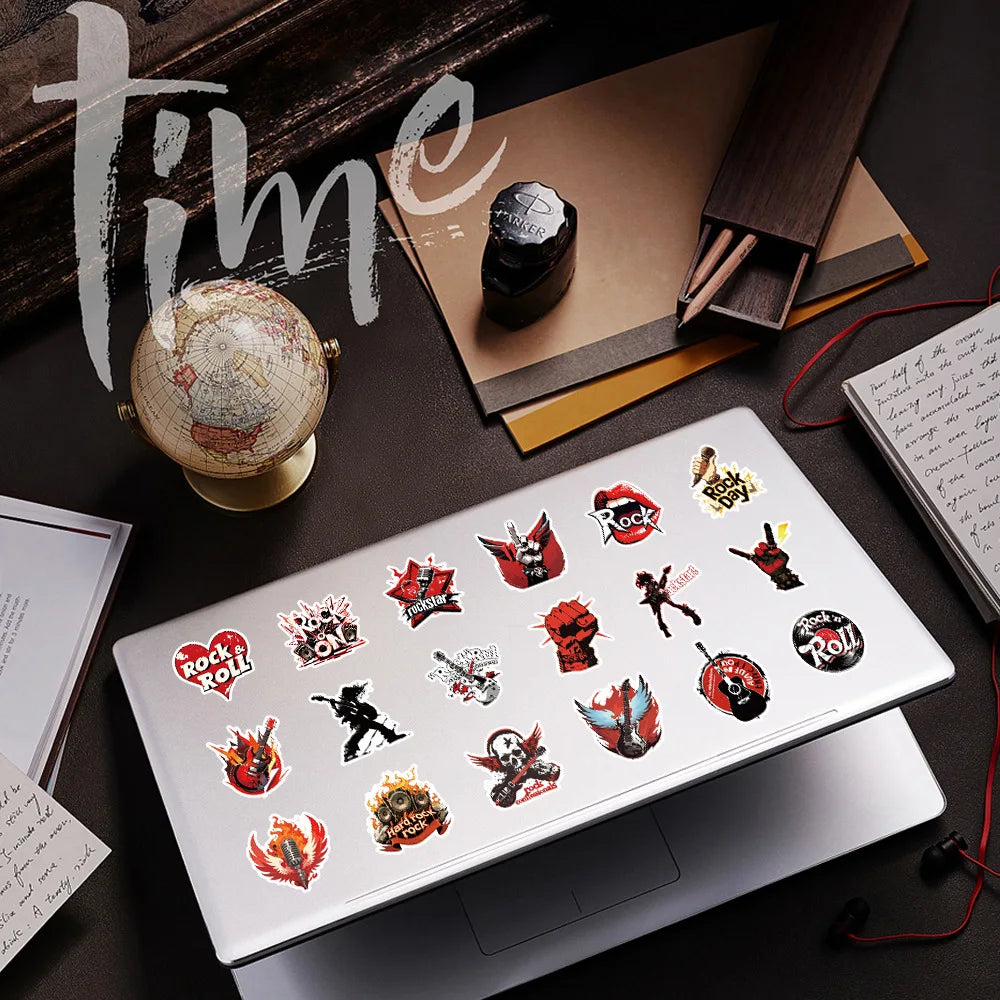 50-Pack Hip Hop Rock Music Graffiti Stickers Waterproof Decorations for Water Bottles Luggage Refrigerators Mobiles Stationery