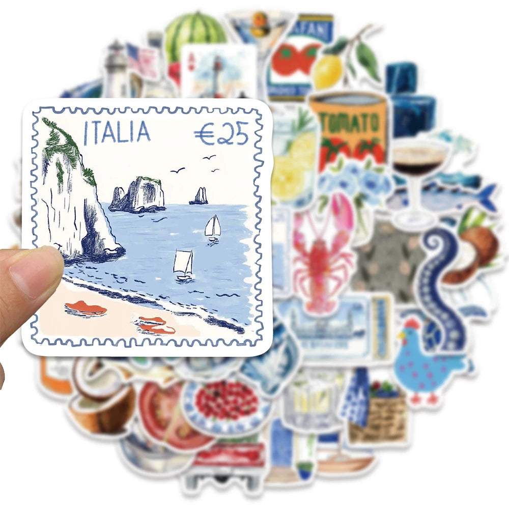 50PCS Sailing Graffiti Stickers DIY Luggage Skateboard Water Cup Manual Laptop Waterproof Stickers Toy