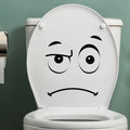 1pc Cartoon PVC Toilet Lid Decal, Funny Expressive Face Mural, Self-Adhesive Removable Wall Art Sticker For Washroom, Porch, Liv