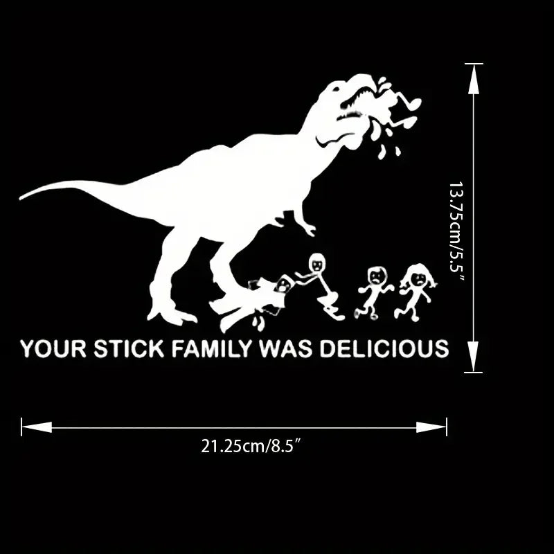 Make Your Car Roar With This T-Rex Stick Family Car Vinyl Decal