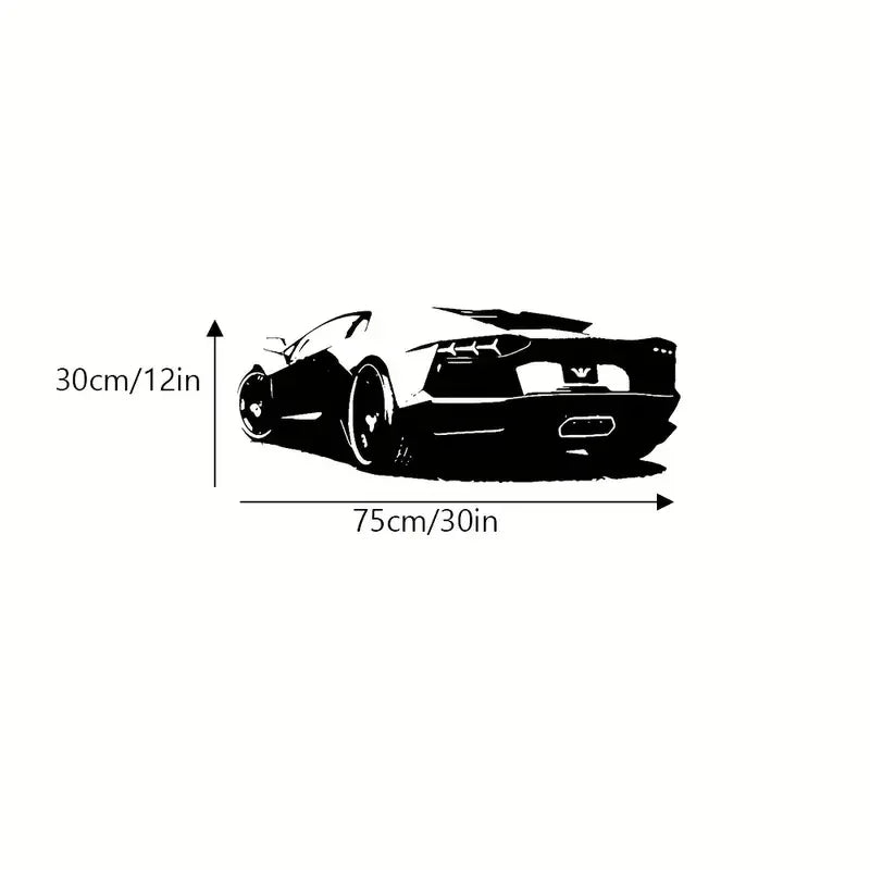 1pc Sport Car Vinyl Wall Sticker, Art Modern Fashion Style Sticker For Children'S Room Kids Rooms Wall, Boys Bedroom Home Decor