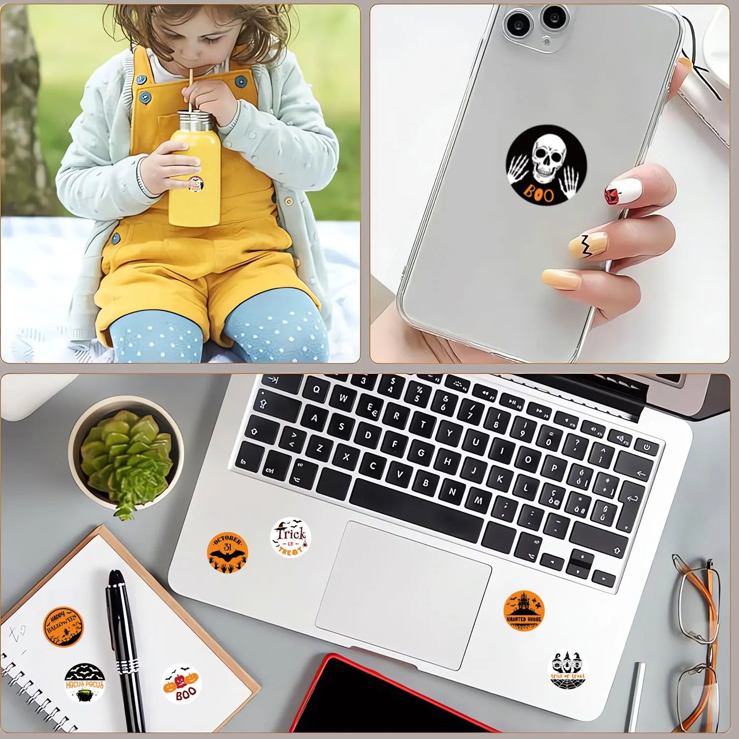 500Pcs Round Roll Cartoon Halloween Trick or Treat Pumpkin Stickers 2.5cm/1'' DlY Craft Decor Scrapbook Labels Gift Sealing