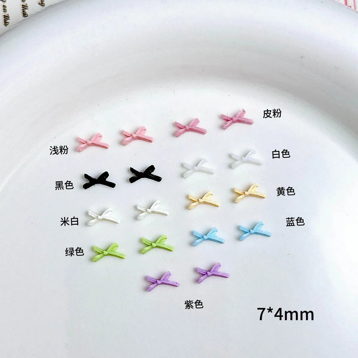 8Styies Bows Design Nail Art Aaccessories Mixed Colors Bow Macaron Cartoon 3D Ribbon Bow tie Resin Nail Charms DIY Manicure Tool