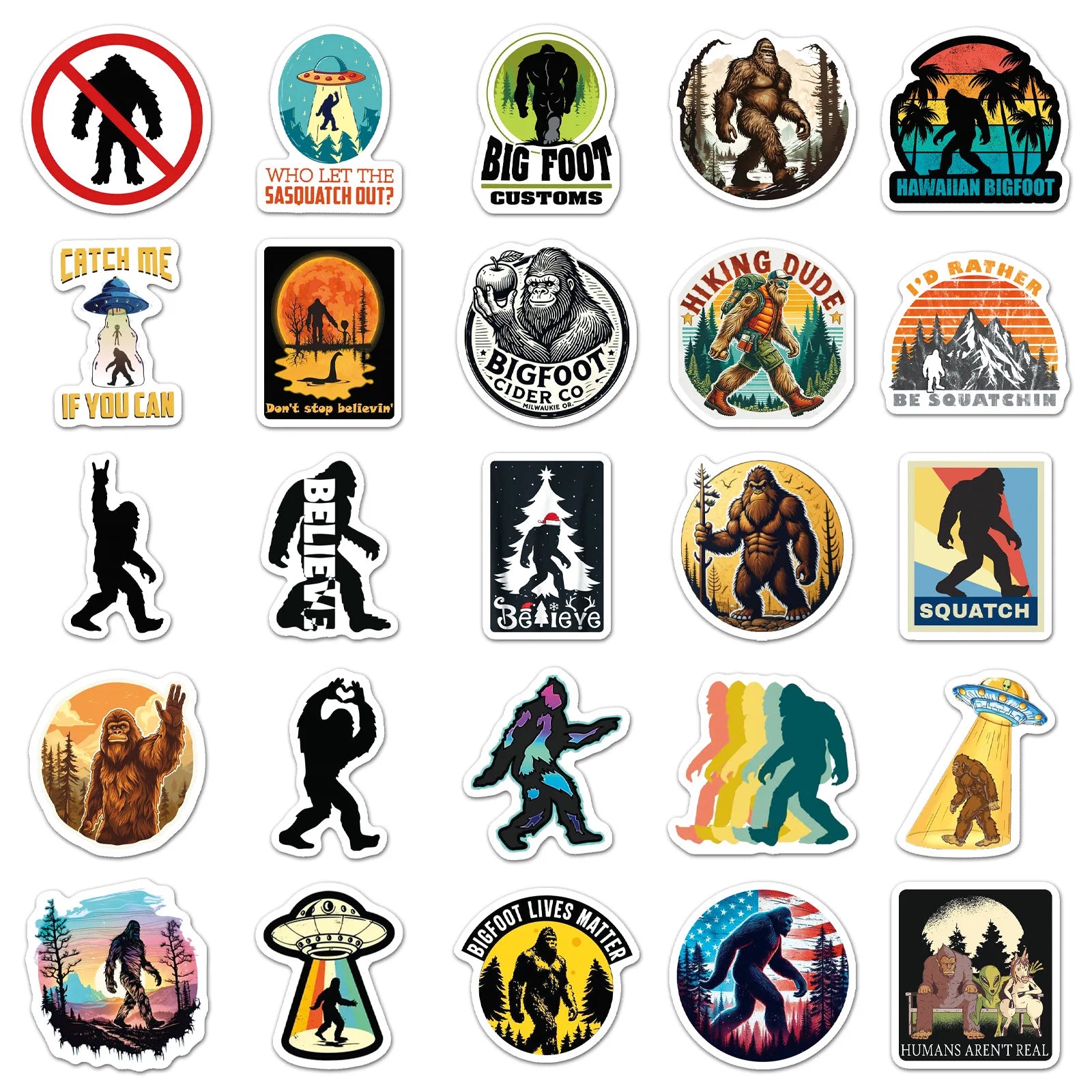 50-Pack Outdoor Wild Foot Stickers Waterproof Decorative Stickers for Computers Headsets Skateboards Office Learning Supplies