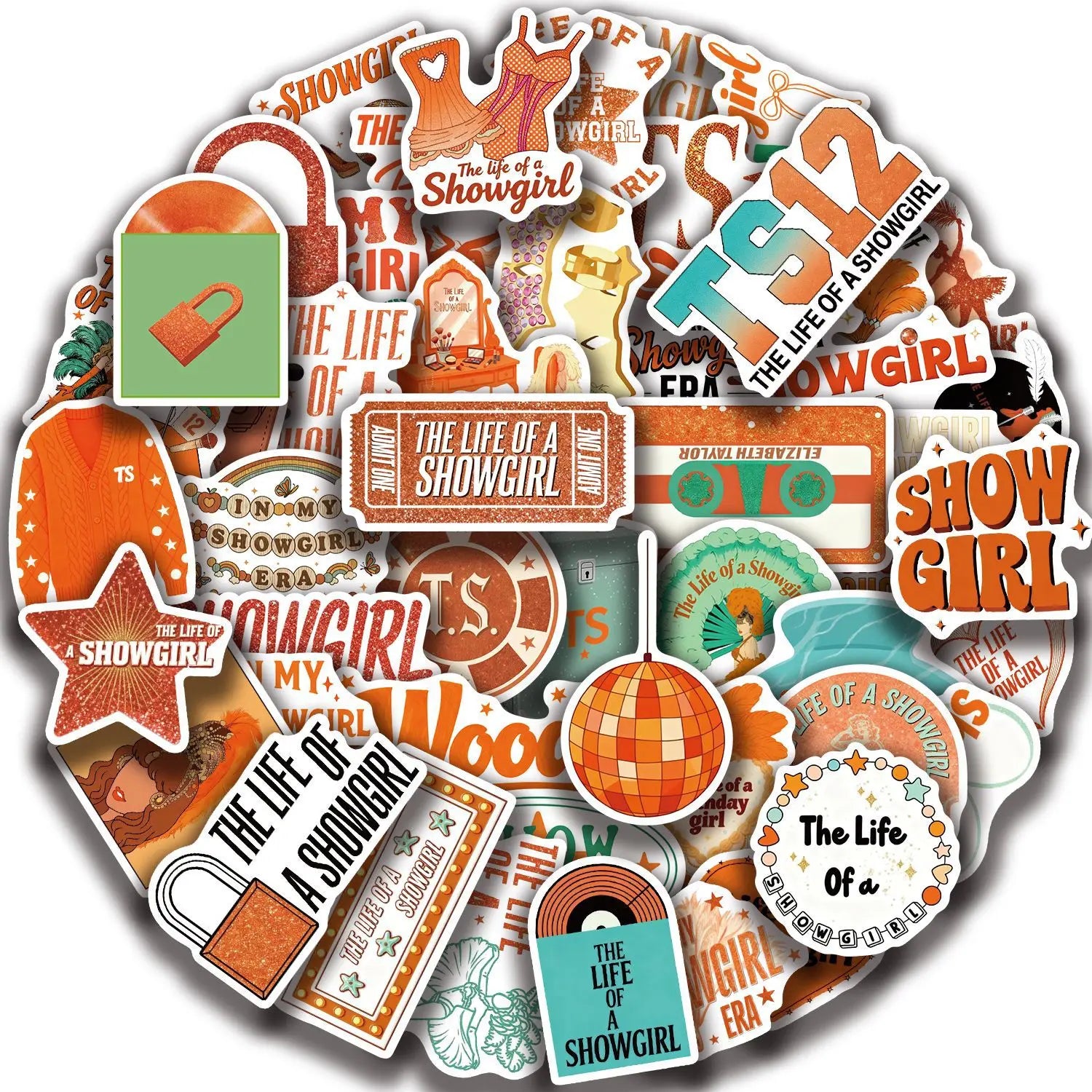 50Pcs Pack Performing Girl Doodle Stickers, Phone Case Stationery Notebook Guitar Fridge Luggage Waterproof DIY Decals