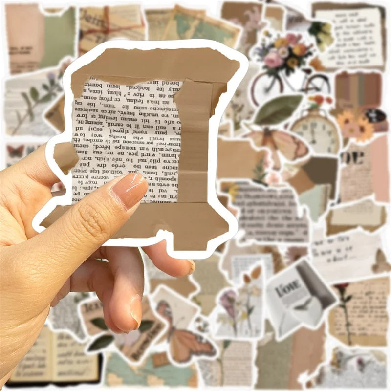 10/30/50PCS Copy Fragments PVC Sticker Aesthetic Children's Korean Stationery School Supplies Decoration Scrapbooking for Kids