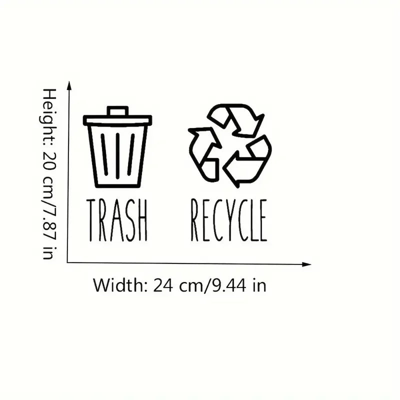 1pc Trash And Recycle Logo Sticker Decal For Pantry Farmhouse Trailer