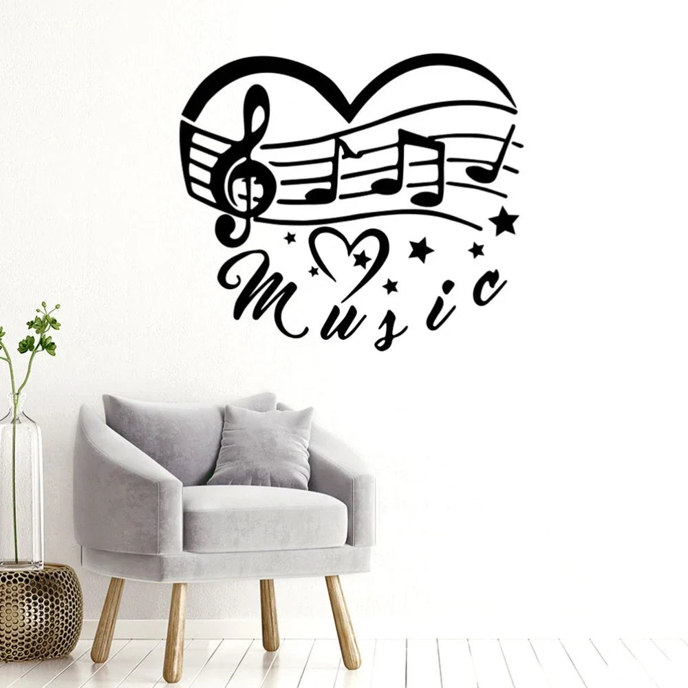 Musical Note Wall Sticker Removable Decal Stickers Living Room Large Paper