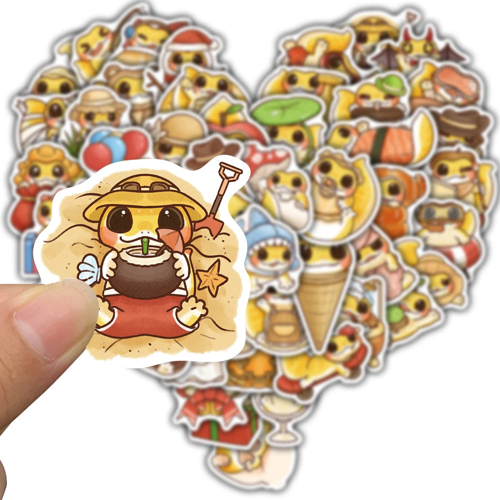 50PCS reptile pet gecko Sticker Landscaping Cartoon Personalize Graffiti Phone Creative Bicycle Waterproof Aesthetic Stickers