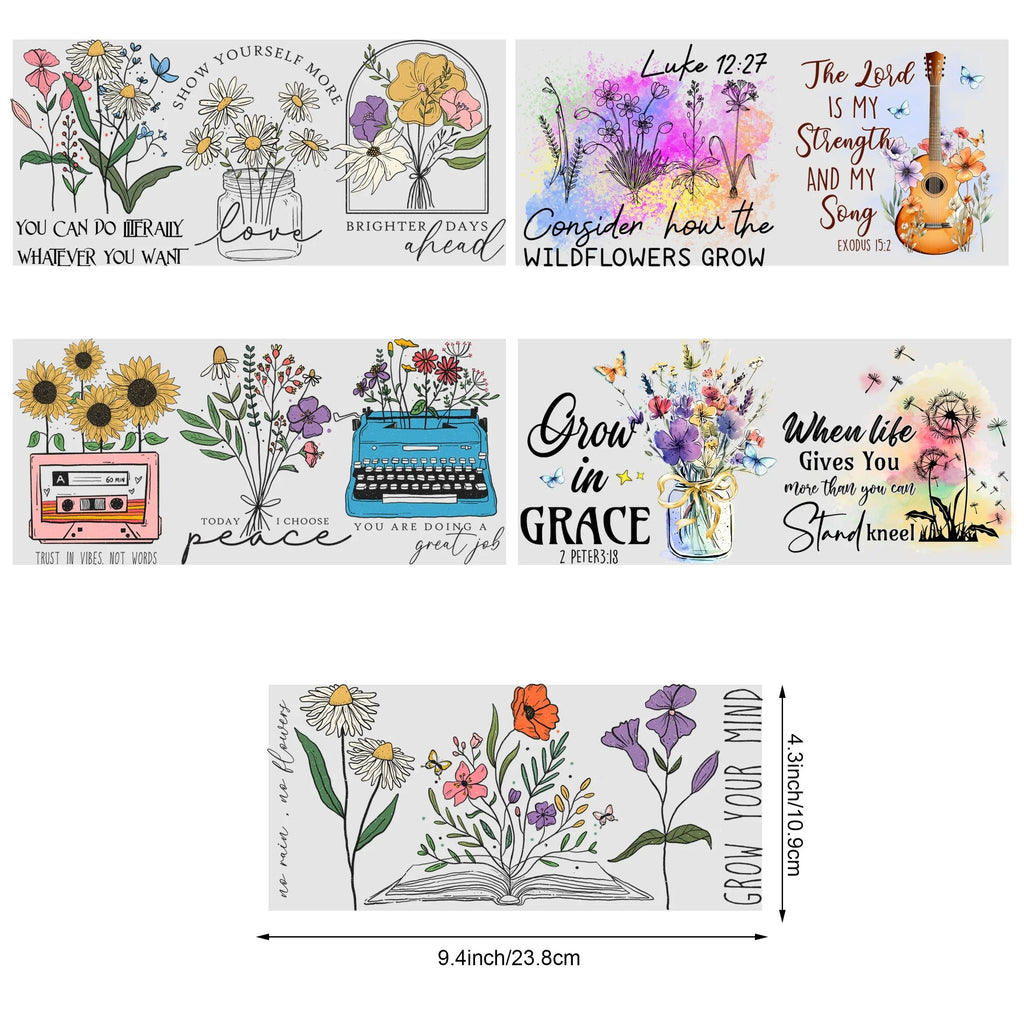 5 sheets of Butterfly,UV grade waterproof scratch-resistant self-adhesive paper,3D crystal DIY mugs,water bottles,glass cups