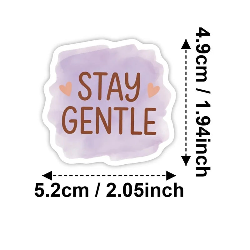 10/30/50PCS INS Colored BOHO Inspirational Sticky PVC Sticker Stationery DIY Laptop Luggage Skateboard Decoration Scrapbooking