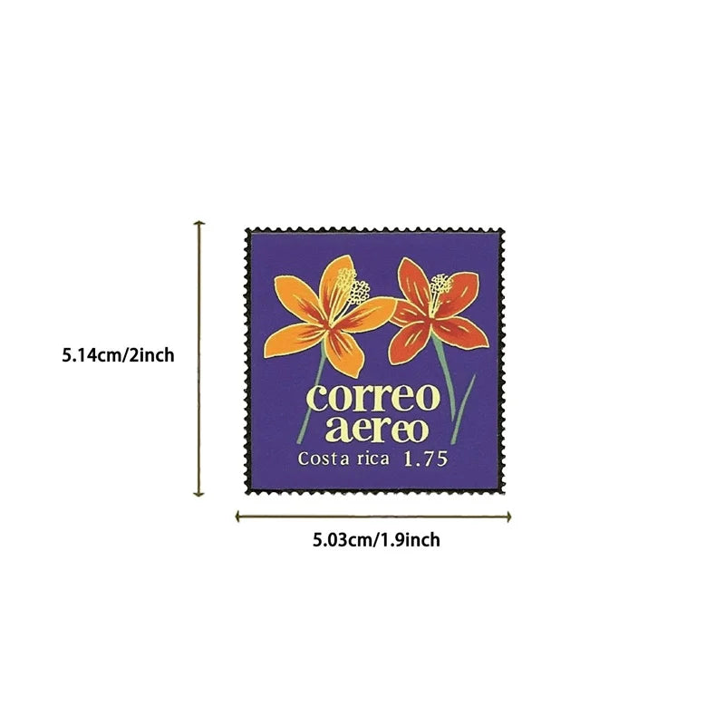 10/30/50PCS Vintage Purple Stamps PVC Sticky Sticker Aesthetic DIY Children's Decoration Scrapbooking School Supplies