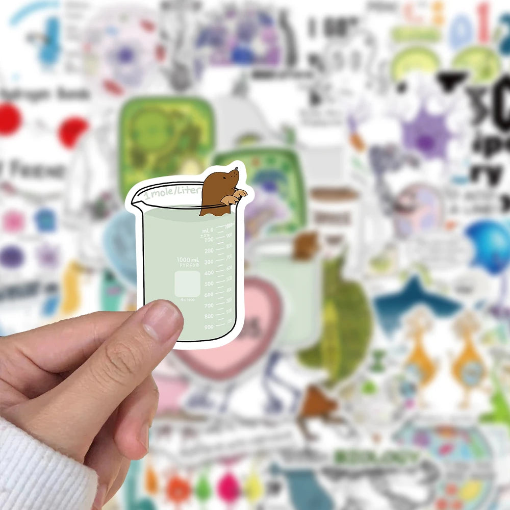 50PCS Biology Sticker Harajuku Waterproof Cartoon Laptop Y2k Fashion Luggage Art Picture Phone Cool Cafe Room Decor Stickers