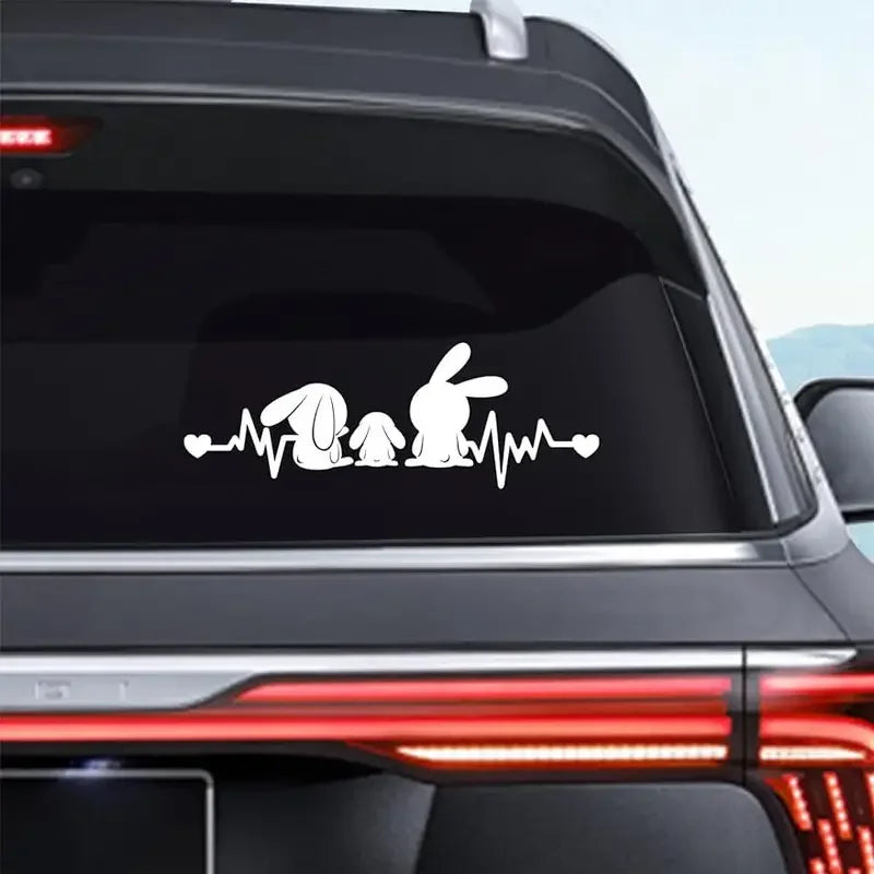 Vinyl Car Stickers And Decals, Cute Rabbit Waterproof Car Window Decal For Car Truck Laptop Skateboard Motorcycle Bumper Sticker