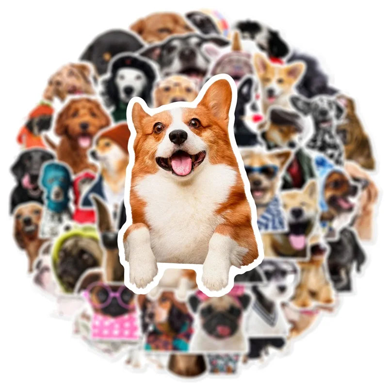 10/30/50PCS Kawaii Dog Hat PVC Sticker Aesthetic DIY Decoration Scrapbooking Accessories Stationery School Supplies for Kids
