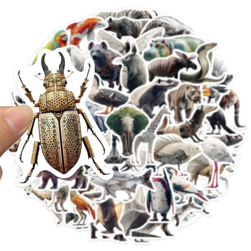 50PCS Zebra Phantom Abstract Fun Animal Graffiti Sticker Manual Clip Thin Water Cup Computer Skateboard Sticker Toy