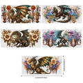 5 sheets Steampunk UV DTF cup stickers, DTF friction transfer stickers, 16oz glass cup waterproof cartoon transfer stickers