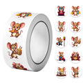 1Roll(500Pcs) Cute City Mouse Happy Life Stickers 2.5cm/1.0" 10 Designs Packaging Home Decor Seal LabelsDecals Diy Adorn Gifts