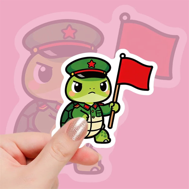 10/30/56PCS Kawaii Little Turtle Colored PVC Sticky Stickers Aesthetic DIY Phone Laptop Luggage Skateboard Graffiti Decals