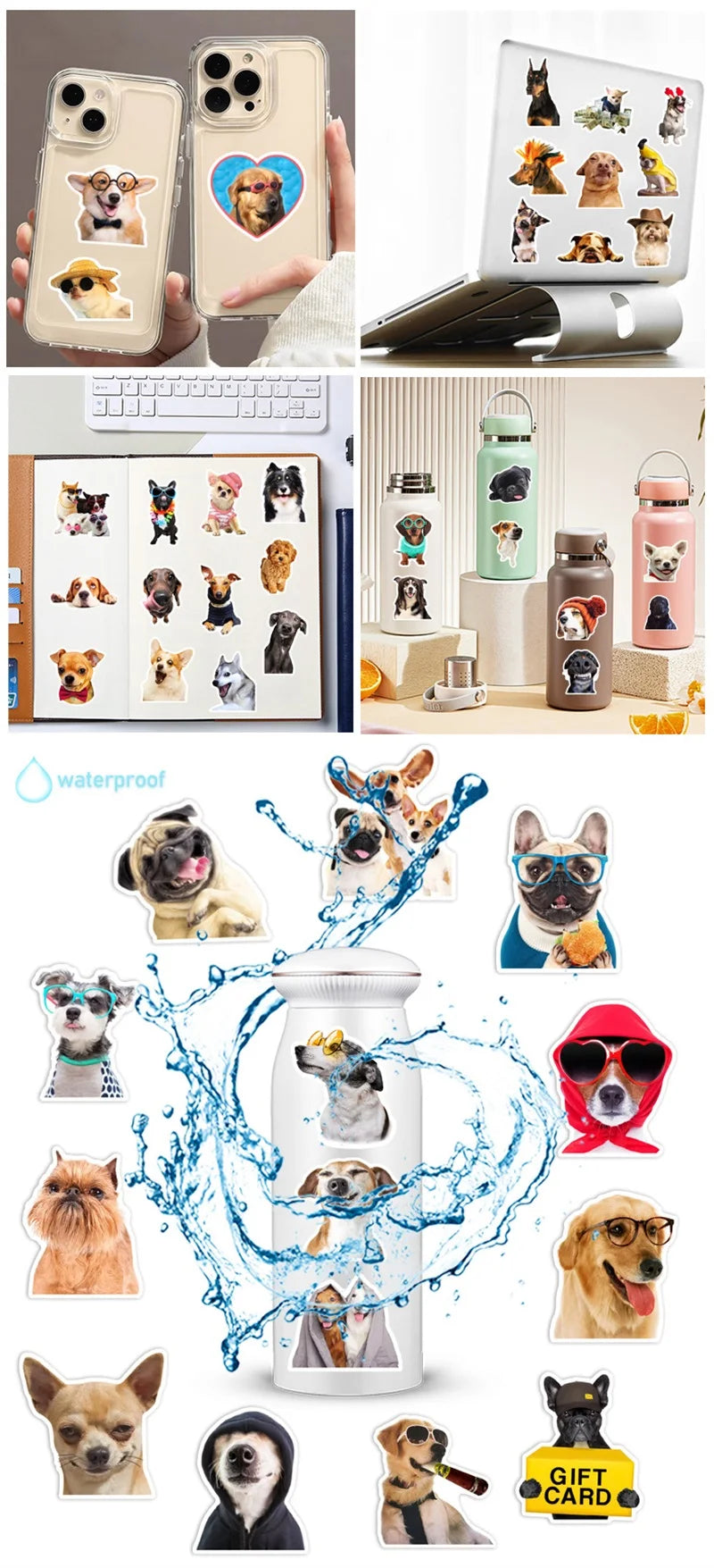 10/30/50PCS Cartoon Life Dog Children's PVC Sticker Aesthetic Decoration Scrapbooking Stationery School Supplies for Kids