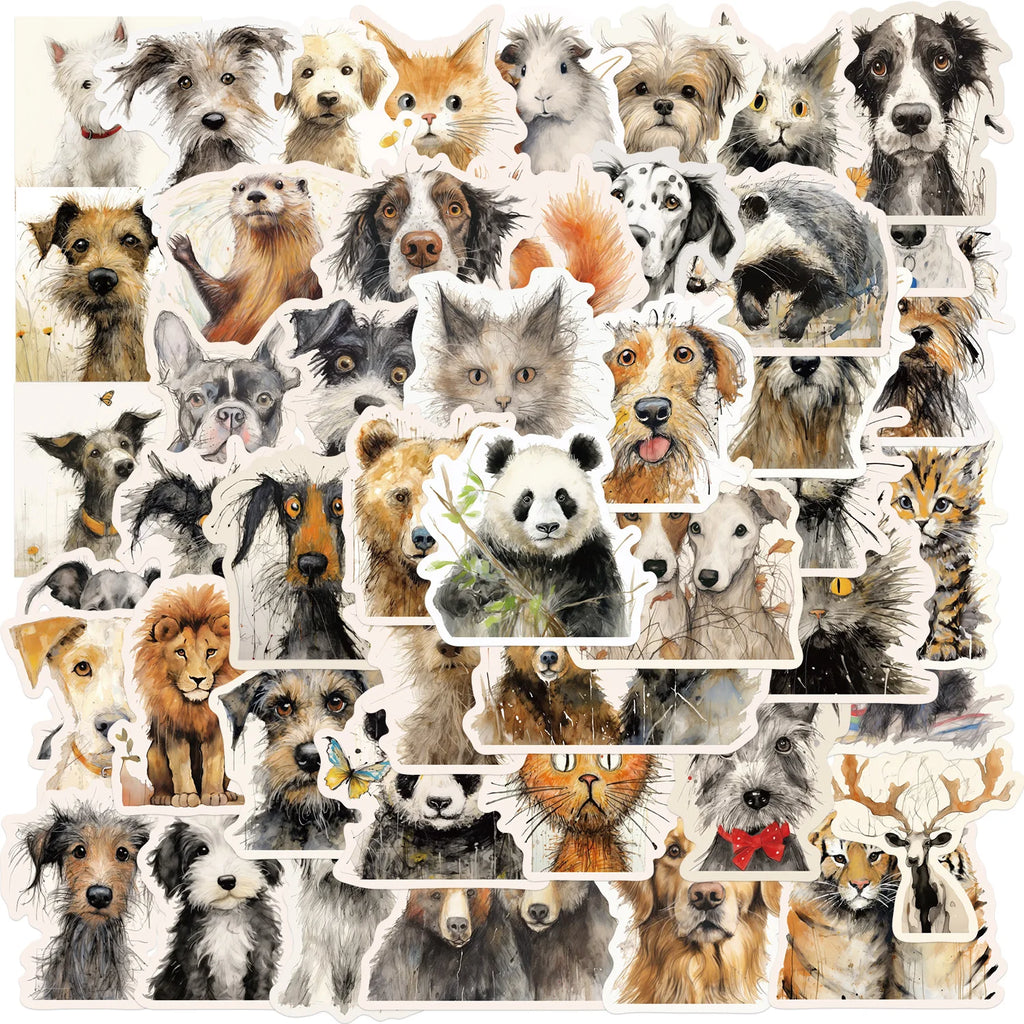 50/100PCS Cartoon Fury Animal Graffiti Stickers Guitar Notebook Luggage DIY Waterproof J Reward Stationery Stickers