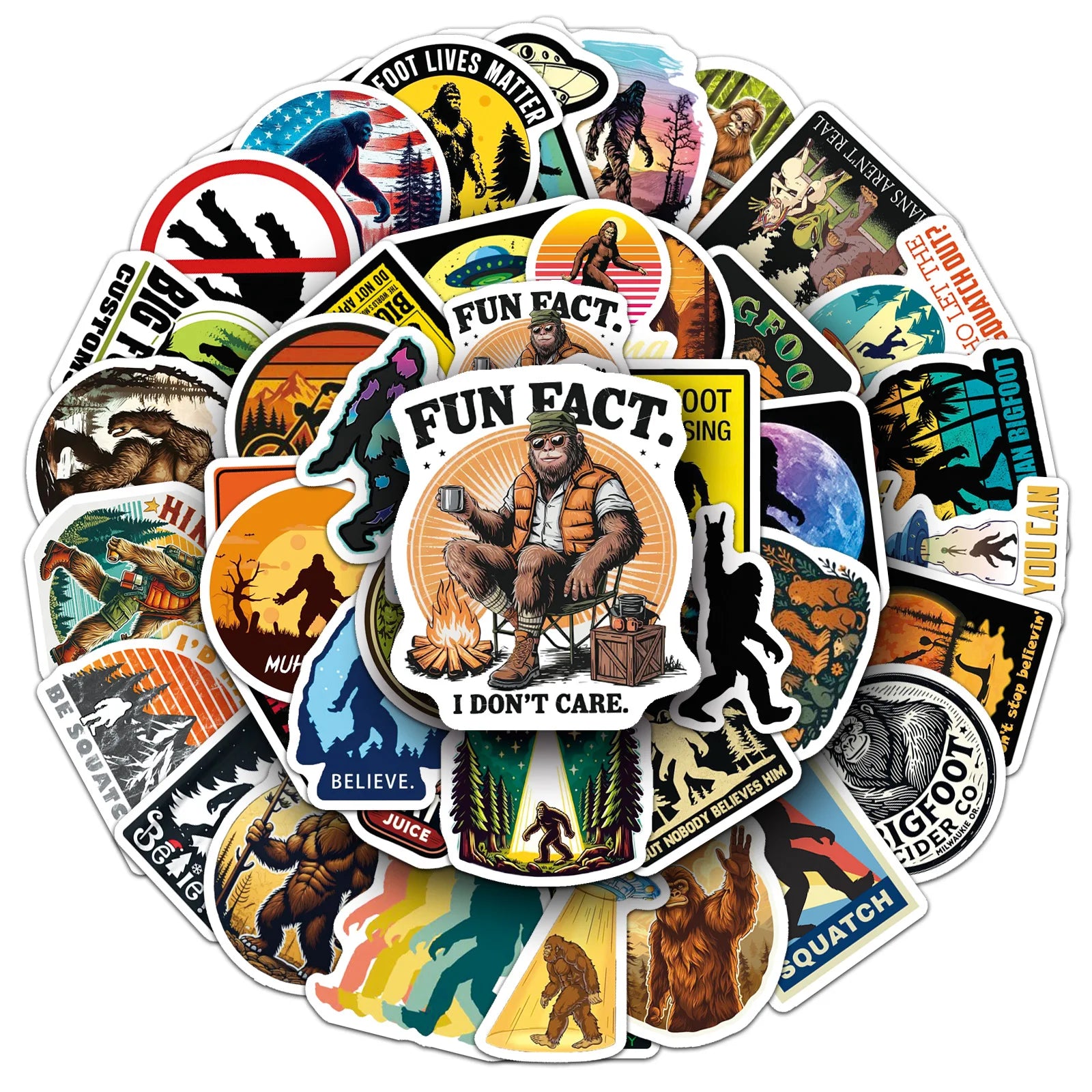50-Pack Outdoor Wild Foot Stickers Waterproof Decorative Stickers for Computers Headsets Skateboards Office Learning Supplies