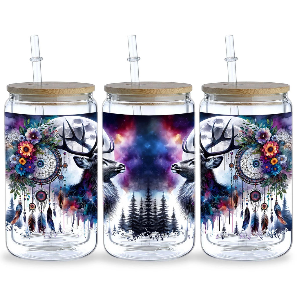 5 Sheets Animal Dream Catcher UV DTF Tumbler Wrap Transfer Stickers, DTF Transfer Stickers, Waterproof Wipe Off Transfer Sticker
