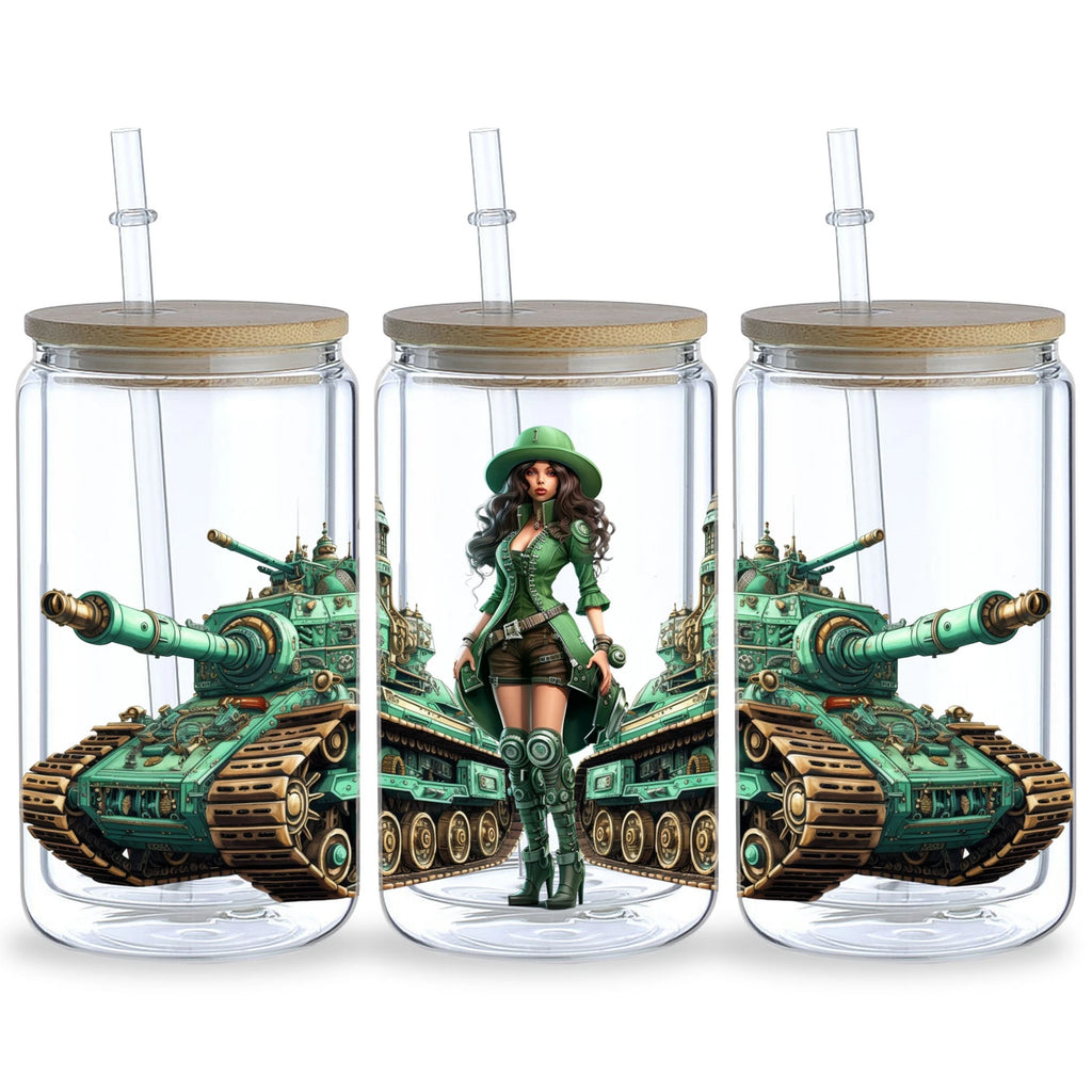 5 sheets Steampunk UV DTF Cup Stickers, DTF Friction Transfer Stickers, Waterproof Cartoon Transfer Stickers for 16oz Glass Cups