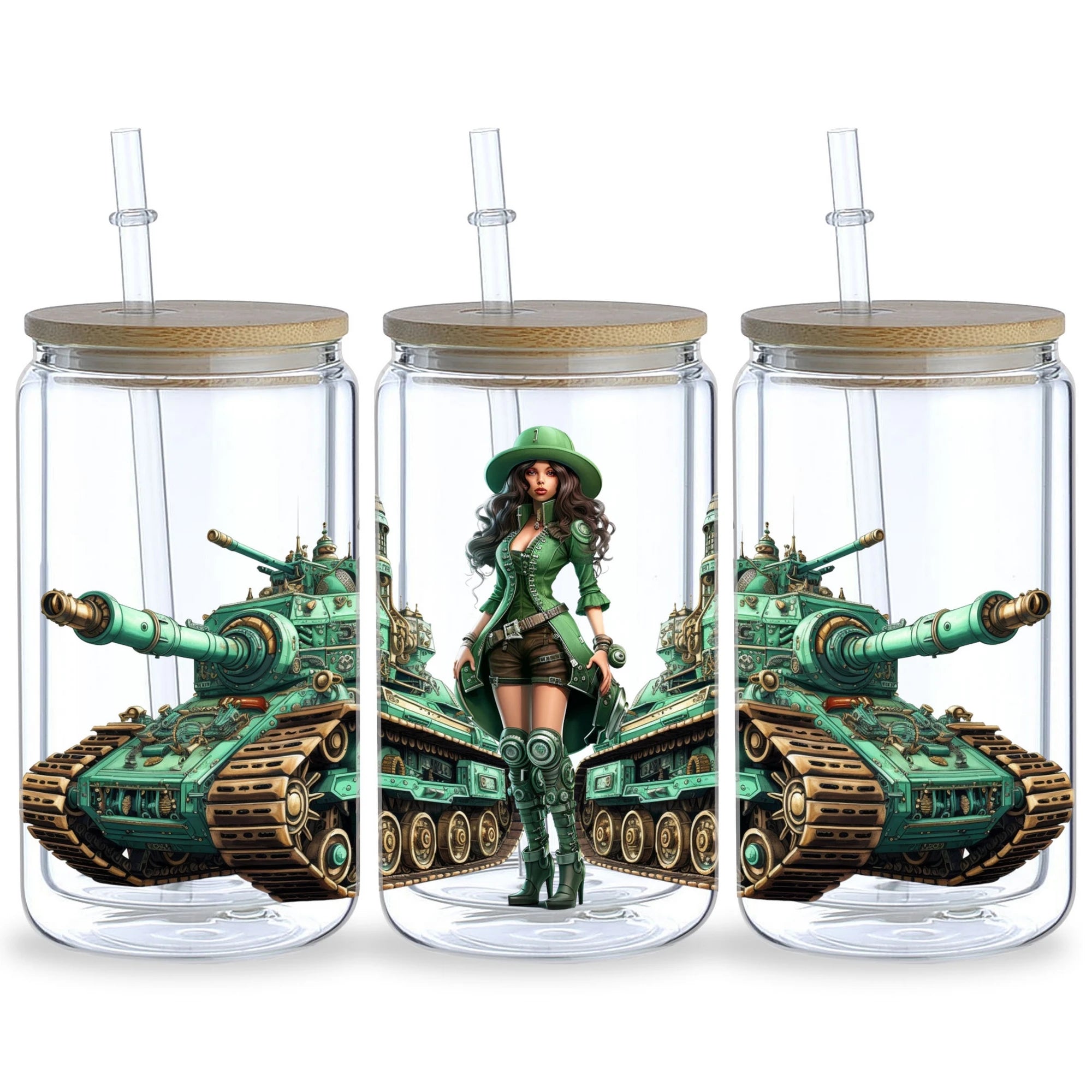 5 sheets Steampunk UV DTF Cup Stickers, DTF Friction Transfer Stickers, Waterproof Cartoon Transfer Stickers for 16oz Glass Cups