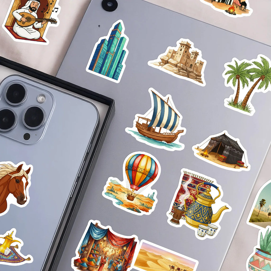 56/112 Pcs Arabic Style Desert Camel Architecture Creative Stickers for Laptop Album File Holder Helmet Guitar Car Desk Decals
